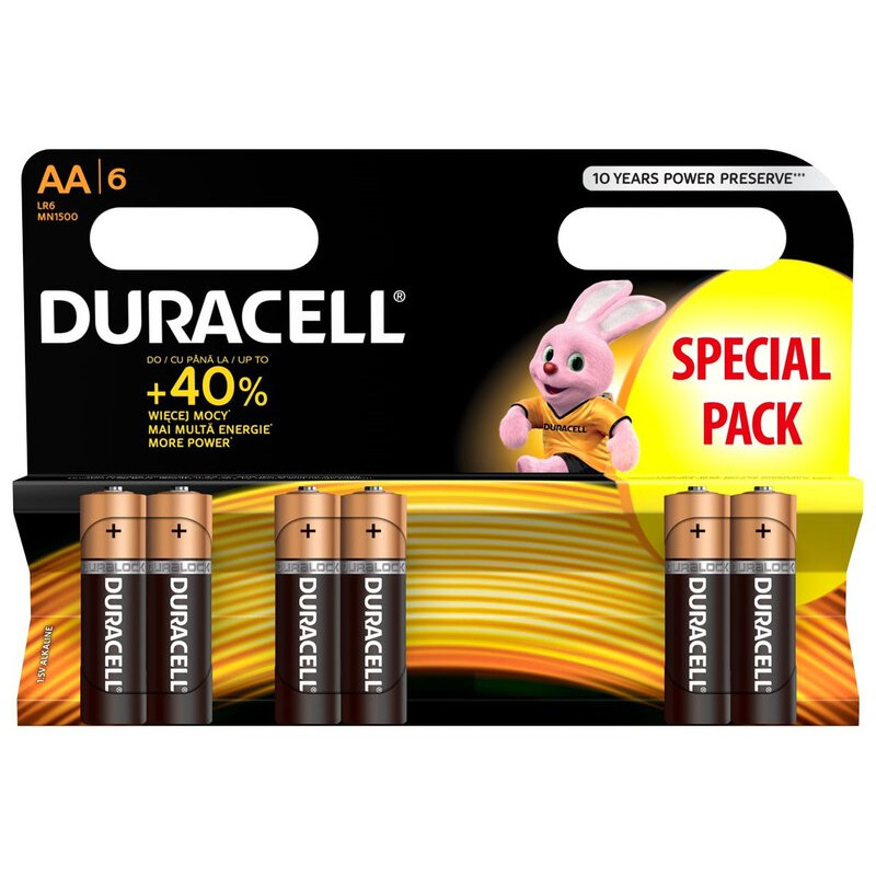 Baterija Duracell Basic Duralock LR6 AA 6 kosov