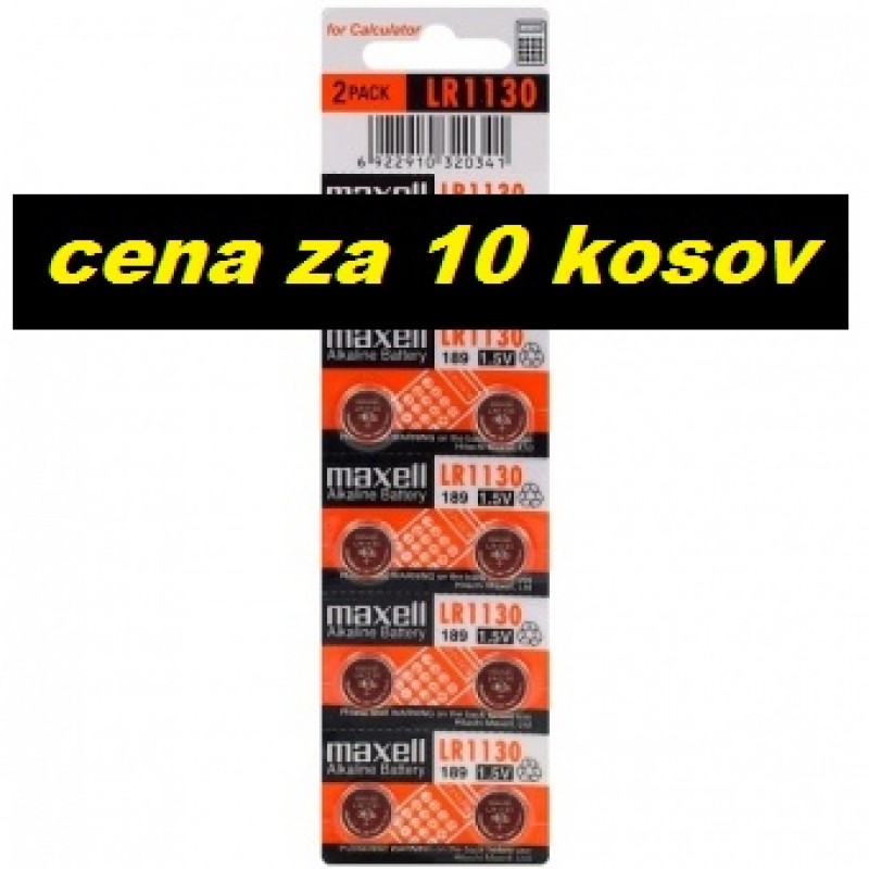 Baterija Maxell AG10/LR1130/189/LR54 (10 kosov)