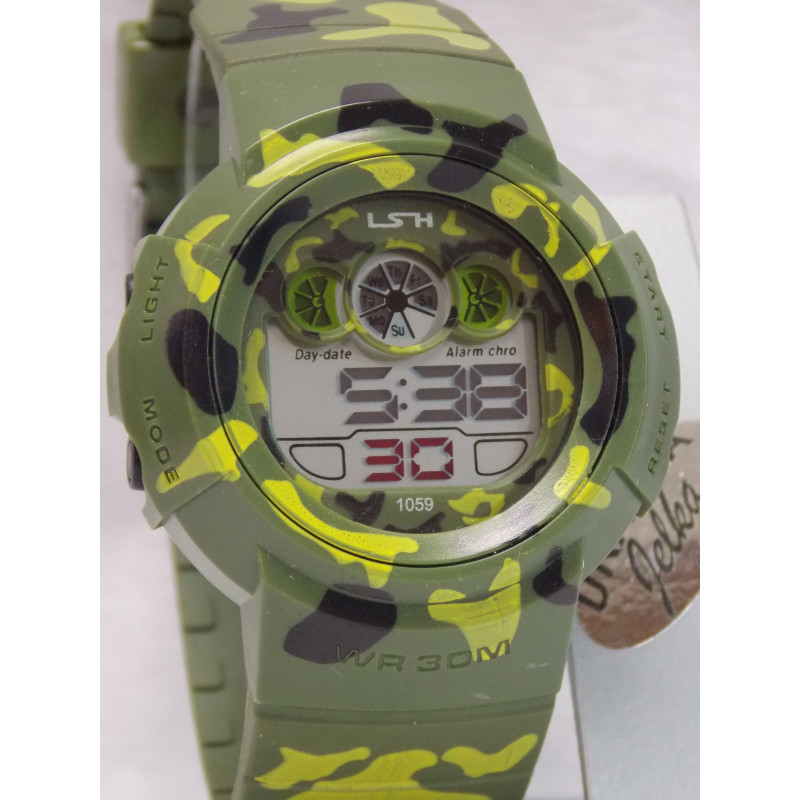 Digitalna ročna ura "LSH" vojaška (art.:0006/zelena)