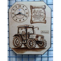 Unikatna stenska ura pirografija